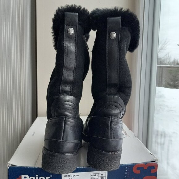 Pajar Karen Black Shearling Lined Boots Sz 38 US 7 - 7.5 - RUN LARGE - FITS SZ 8 - Picture 5 of 16